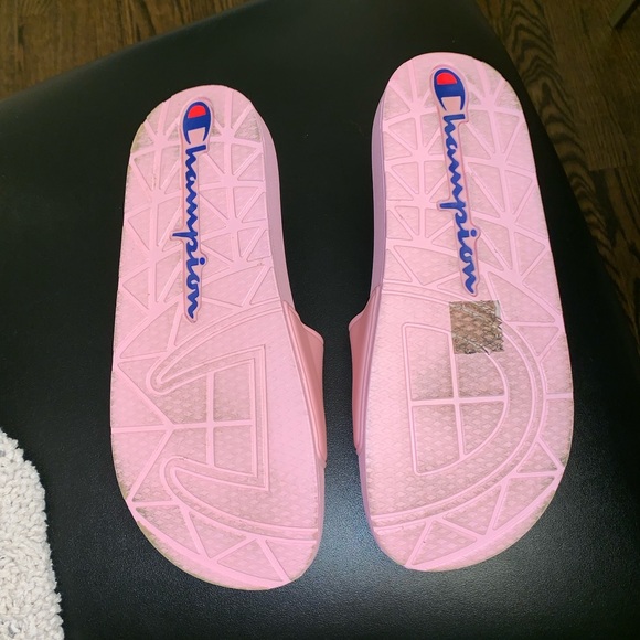 Champion logo pink slides sandals size 7 final $ - Picture 7 of 8